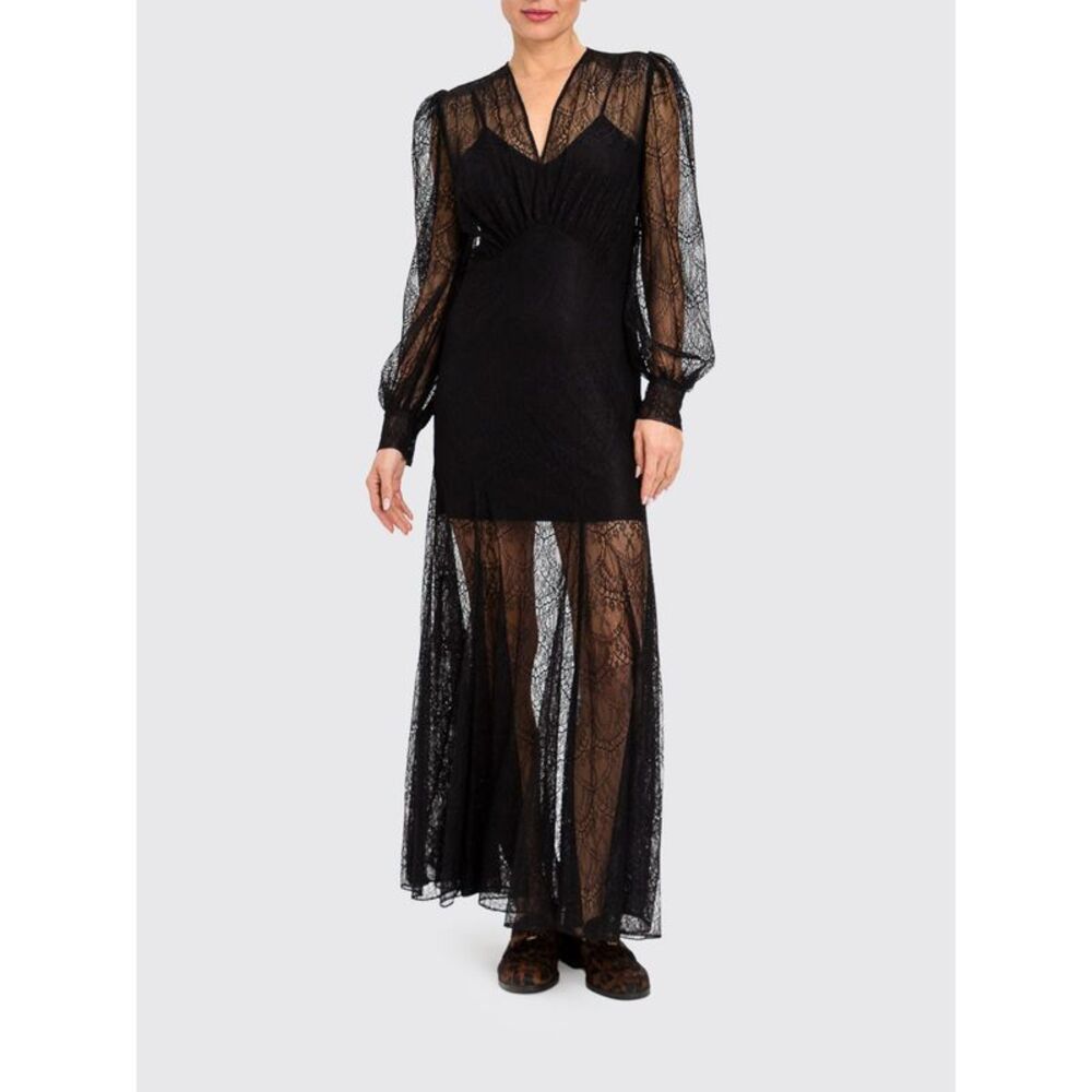 Twinset Women Long Lace Twinset Ceremony Dress With Balloon Sleeves